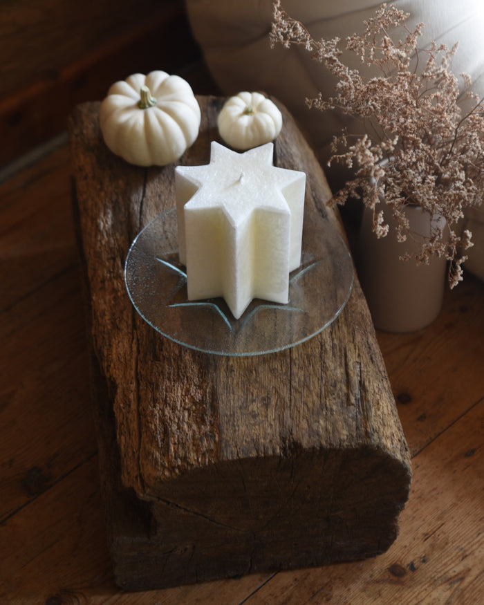 Geschenkwürfel Sternkerze – Holzwürfel mit Sternkerze