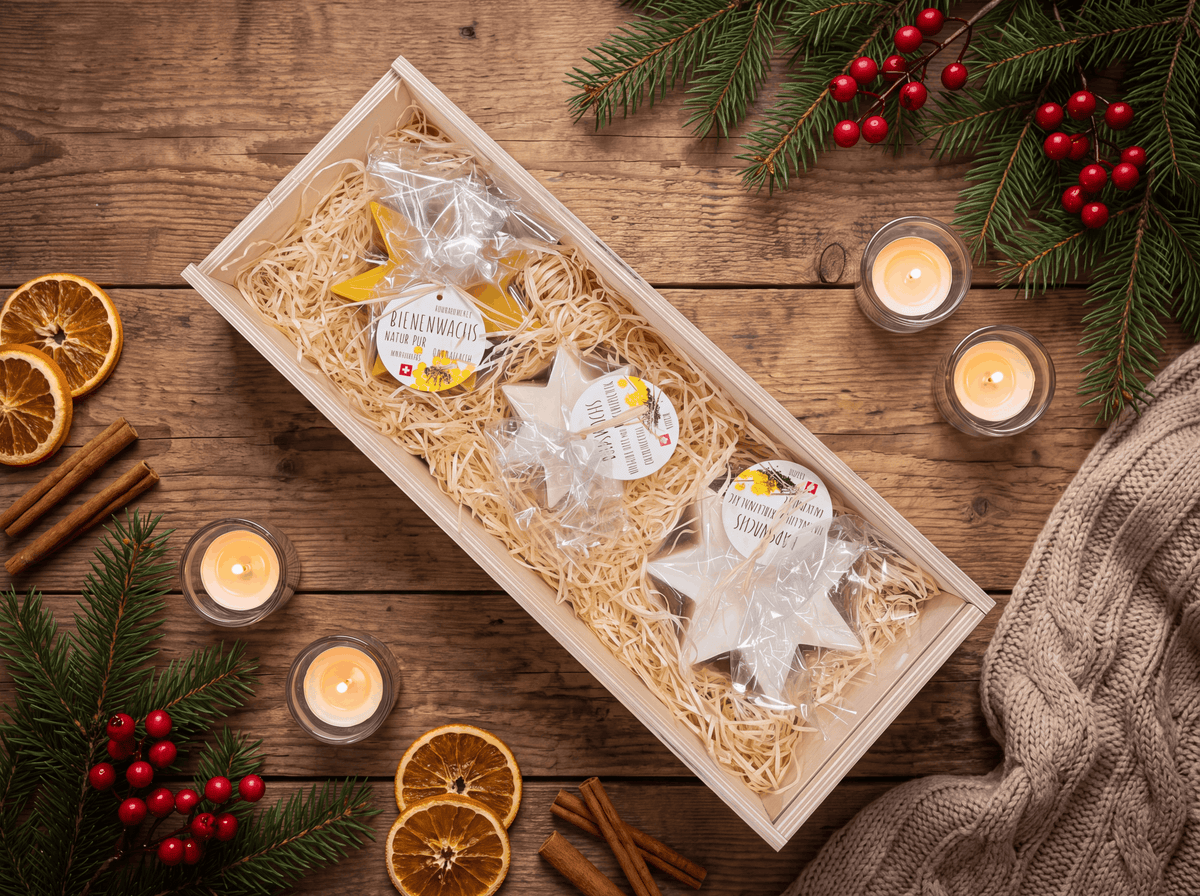 3er Rapswachs & Bienenwachs Kerzen Geschenkbox
